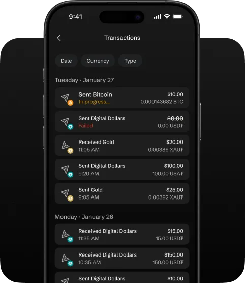 Recieve via network address screen